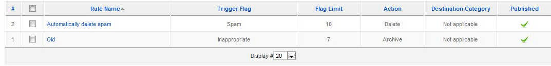 RSFeedback! - Backend auto-moderation rules RSFeedback! - backend moderation